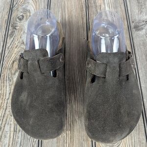 Birkenstock Boston Mocha Suede Mules Size 38